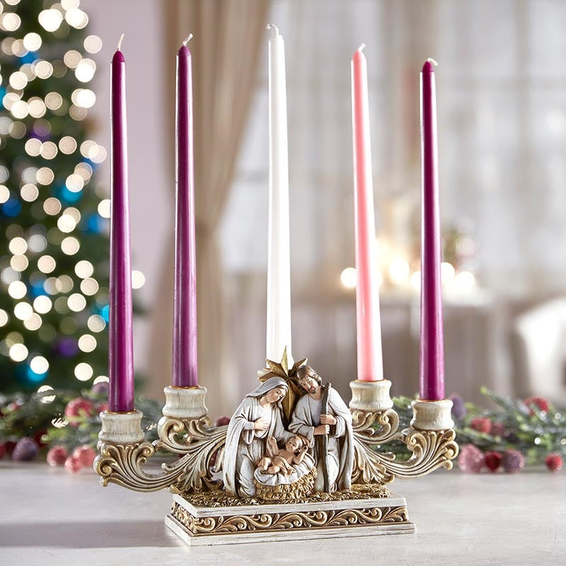 Nativity Style Advent Candleholder