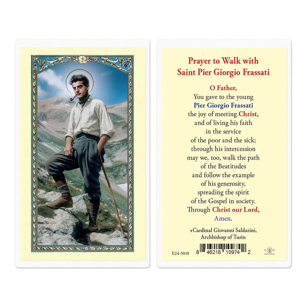 Laminated St. Pier Giorgio Frassati Prayer Card