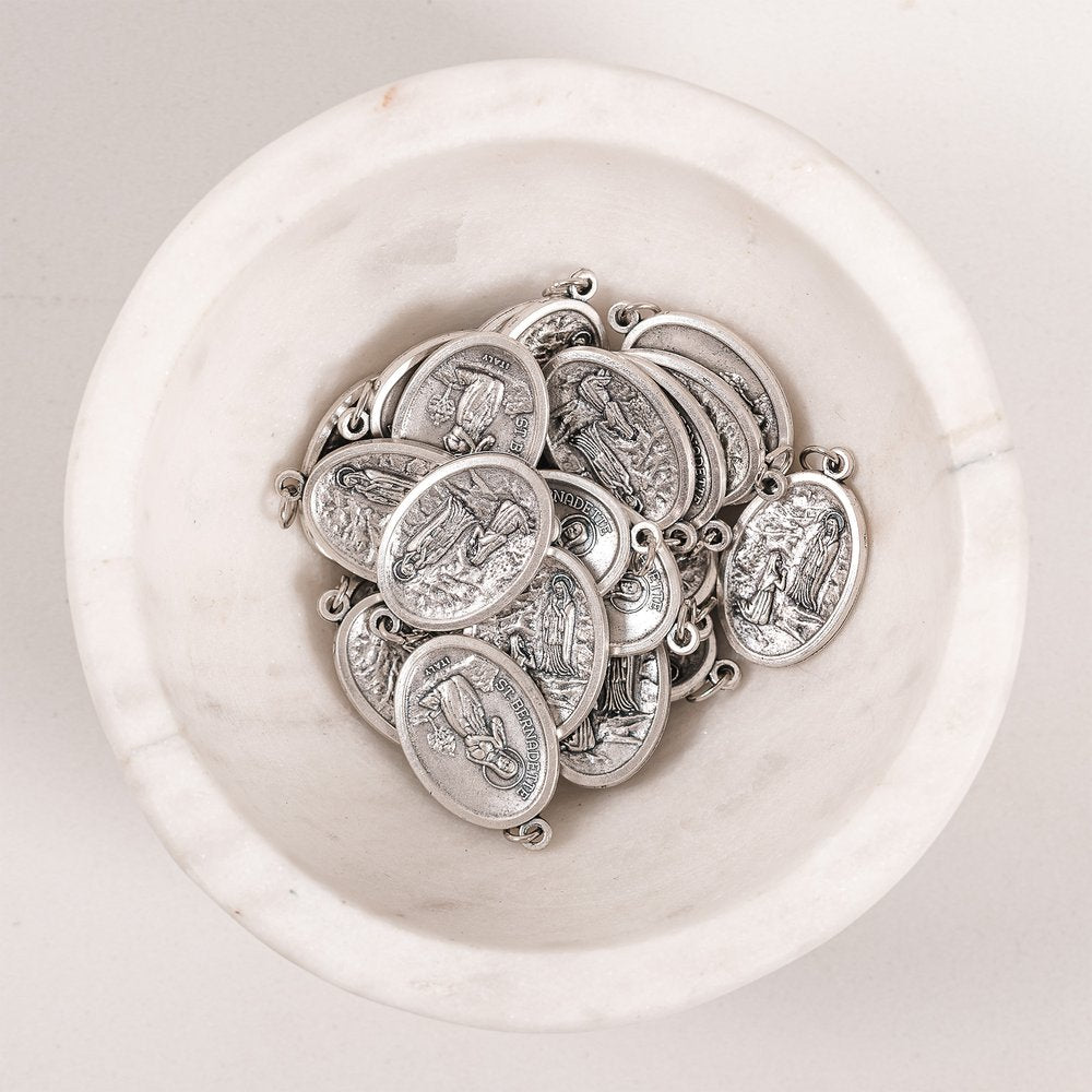 Our Lady of Lourdes & St. Bernadette Medals - Bulk Pack of 25