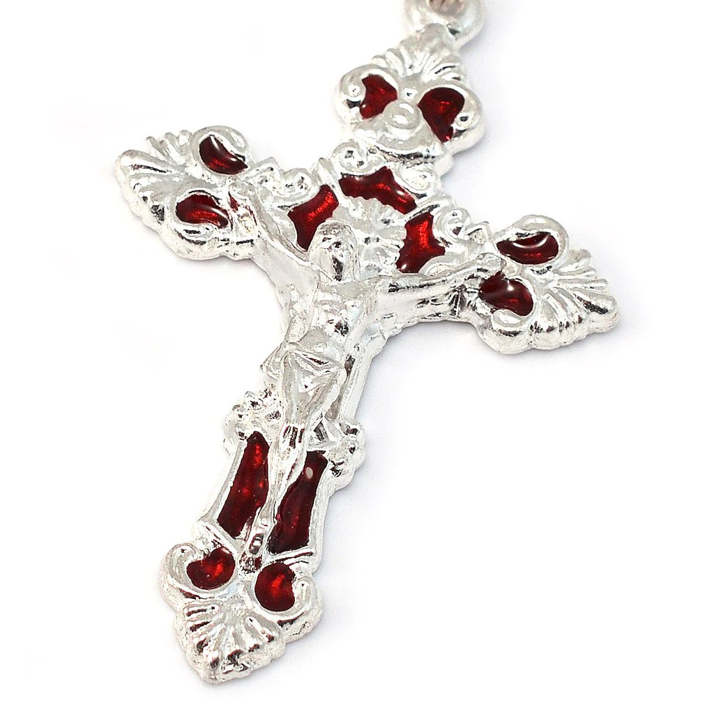 Our Lady of Fatima Hand Enameled Red Rosary