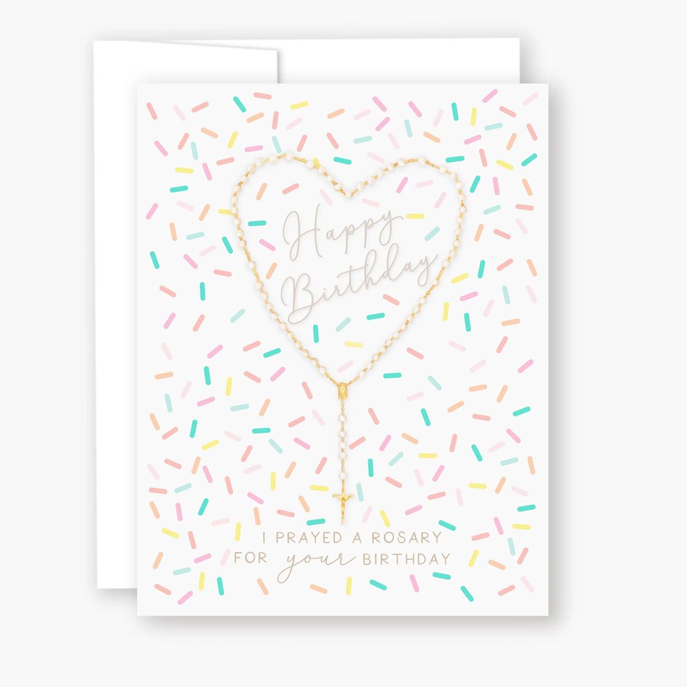 I Prayed a Rosary for Your Birthday Greeting Cards (Variety 4 Pack)