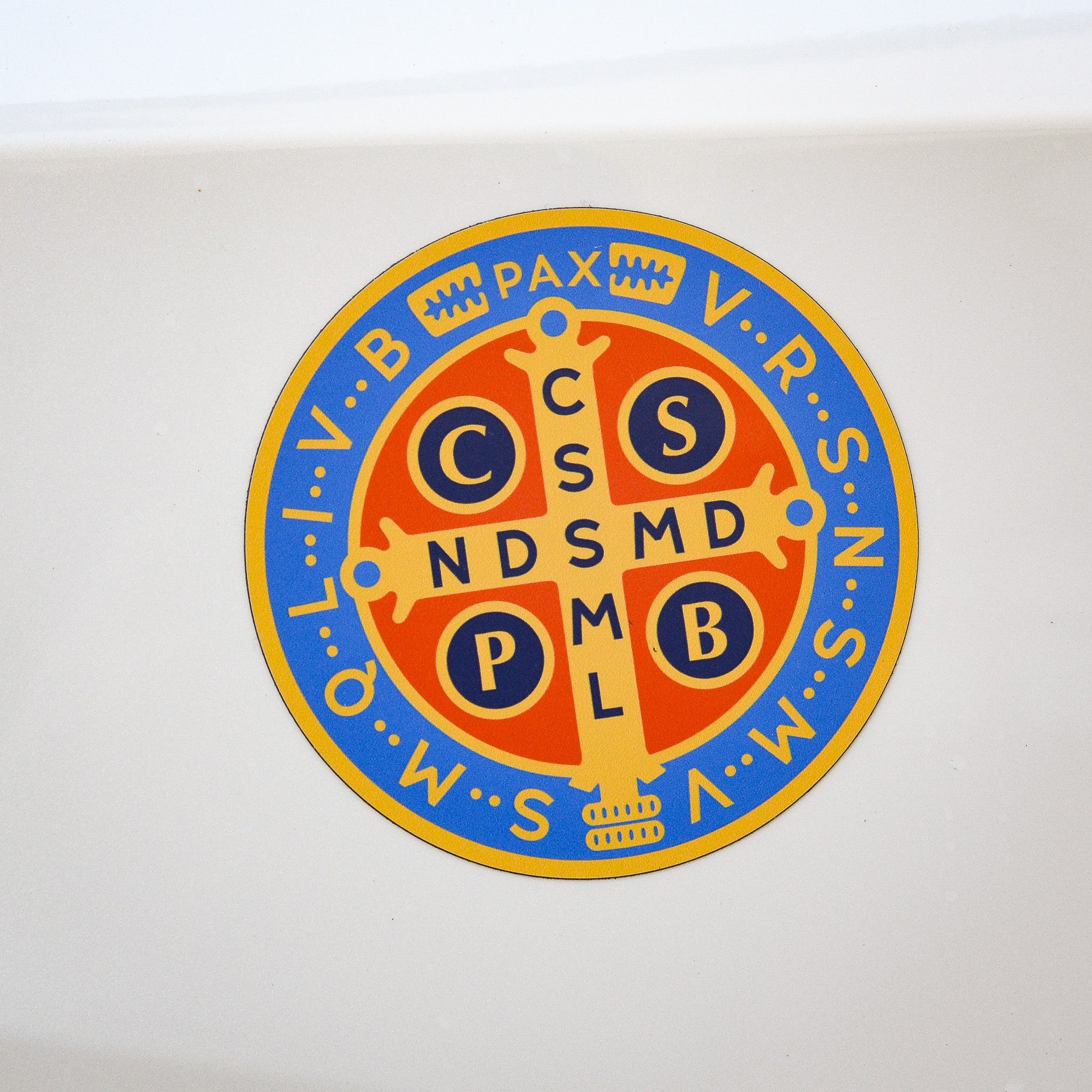 Brightly Colored St. Benedict Medal Car Magnet