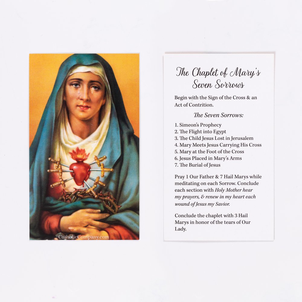 Seven Sorrows Chaplet Prayer Card