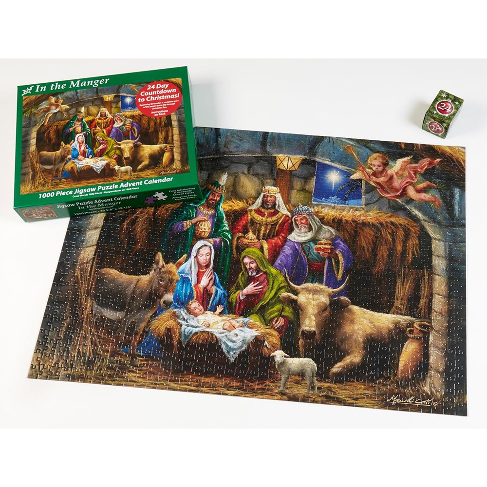 In The Manger Jigsaw Puzzle Advent Calendar - 1000 Pieces