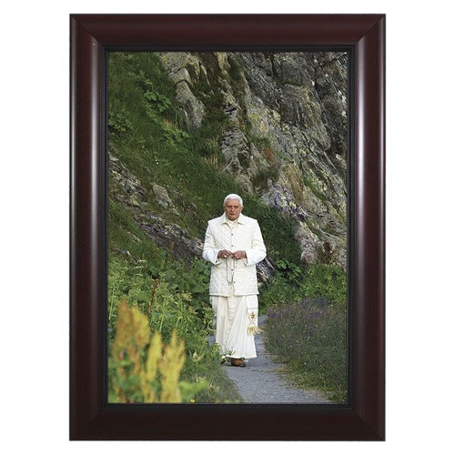 Cherry Framed Pope Benedict in Mountains Art Print - 14x20"