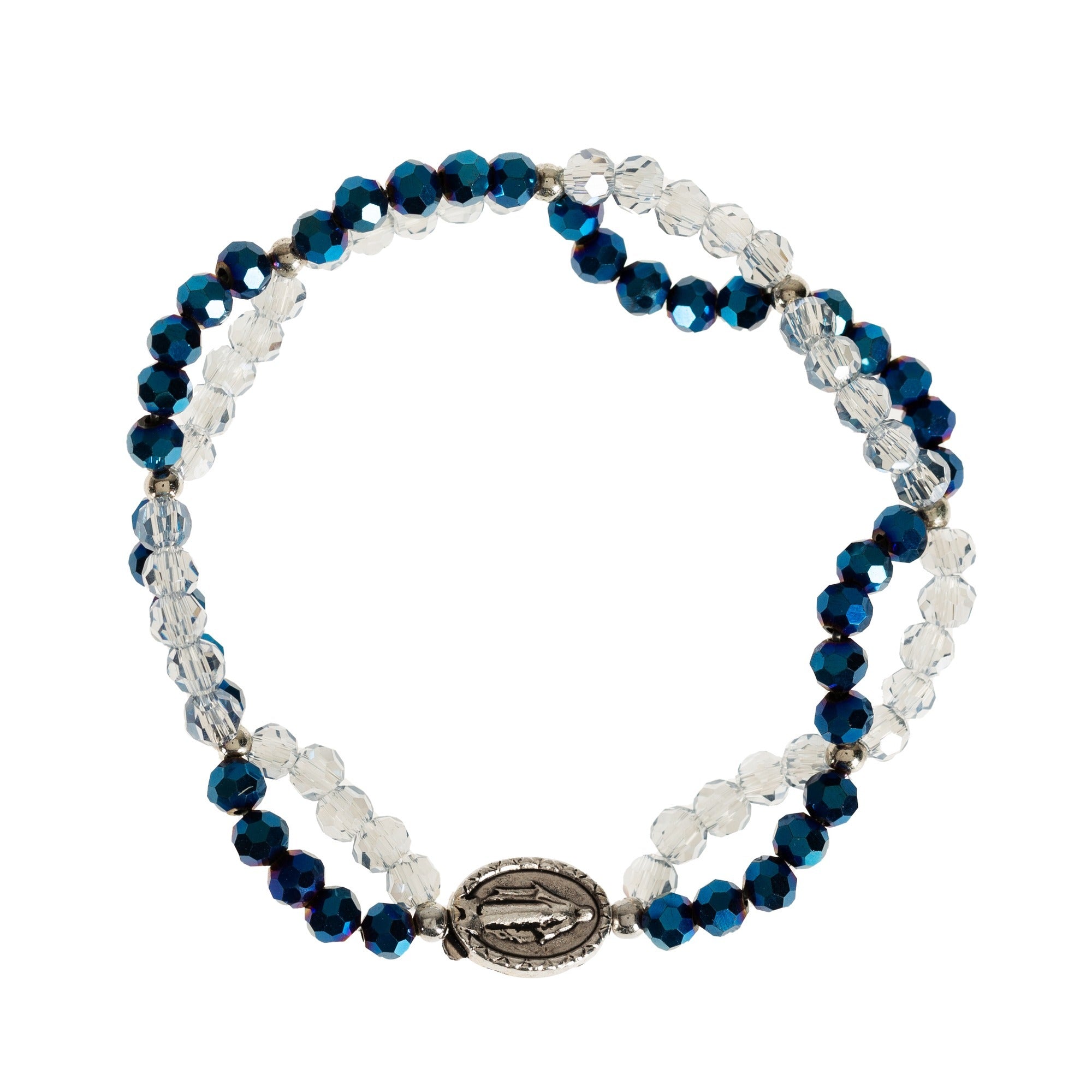 Double Strand Miraculous Medal Stretch Bracelet