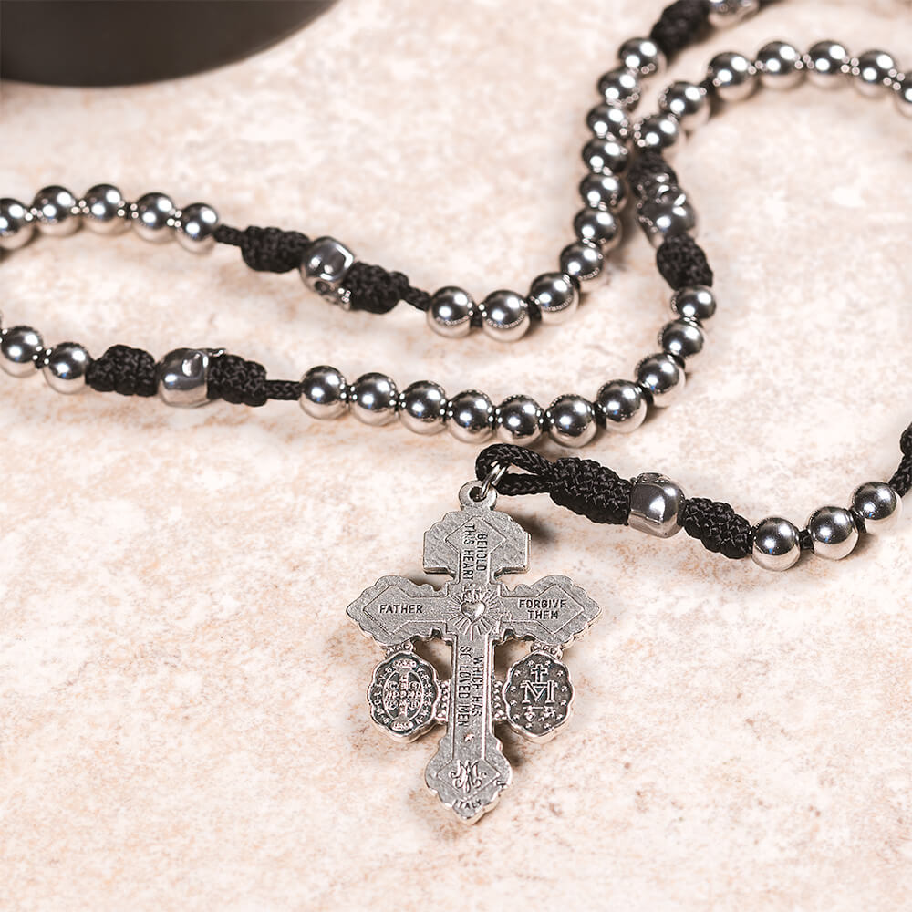 c*o様 完売Rosary moon ~BASIC~ Layered Bare Mini Memento Mori Pardon Crucifix Paracord Rosary | The Catholic