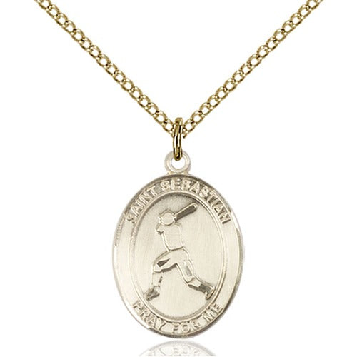 14kt Gold Filled St. Sebastian/Baseball Pendant
