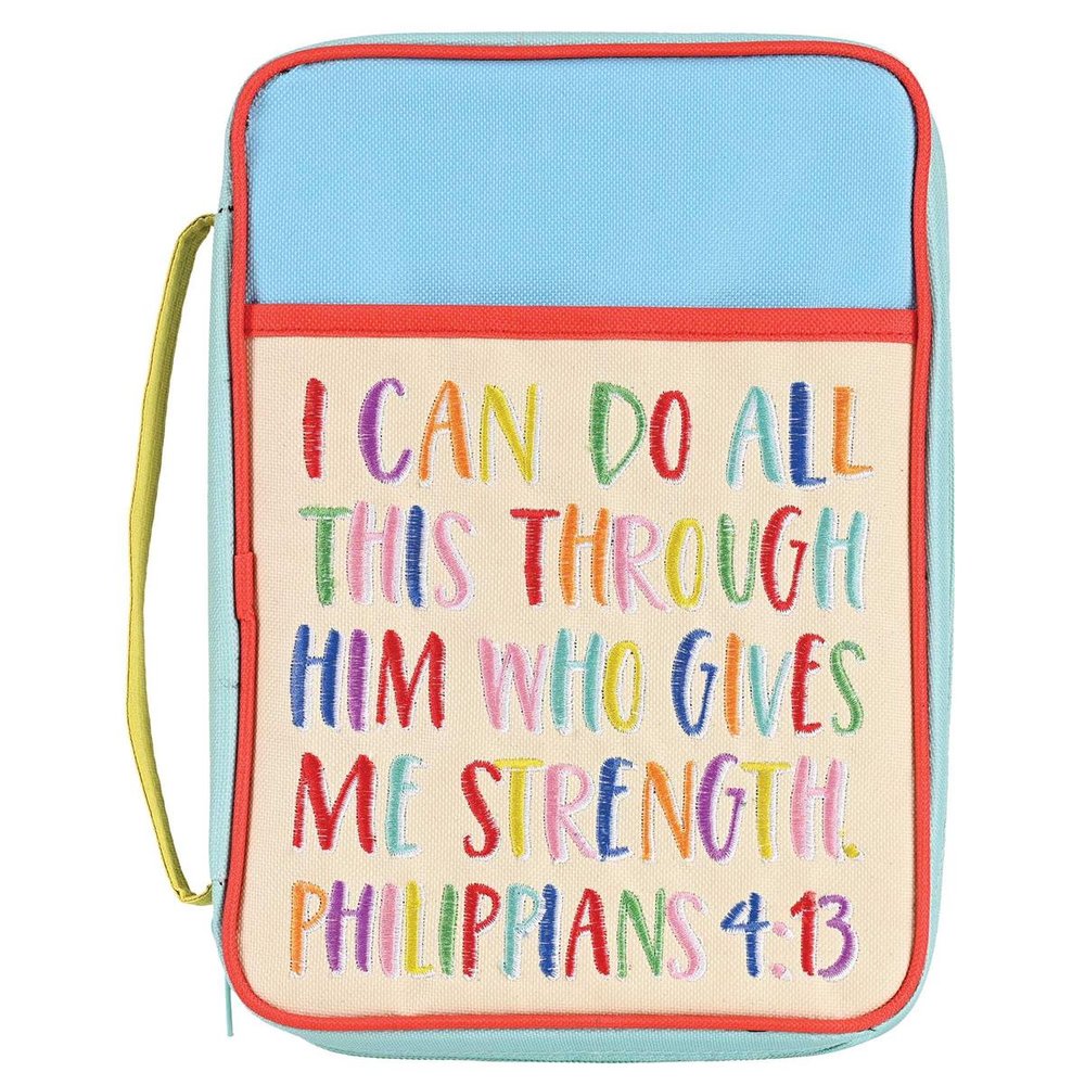 Colorful All Things Through Christ Kids Bible Cover
