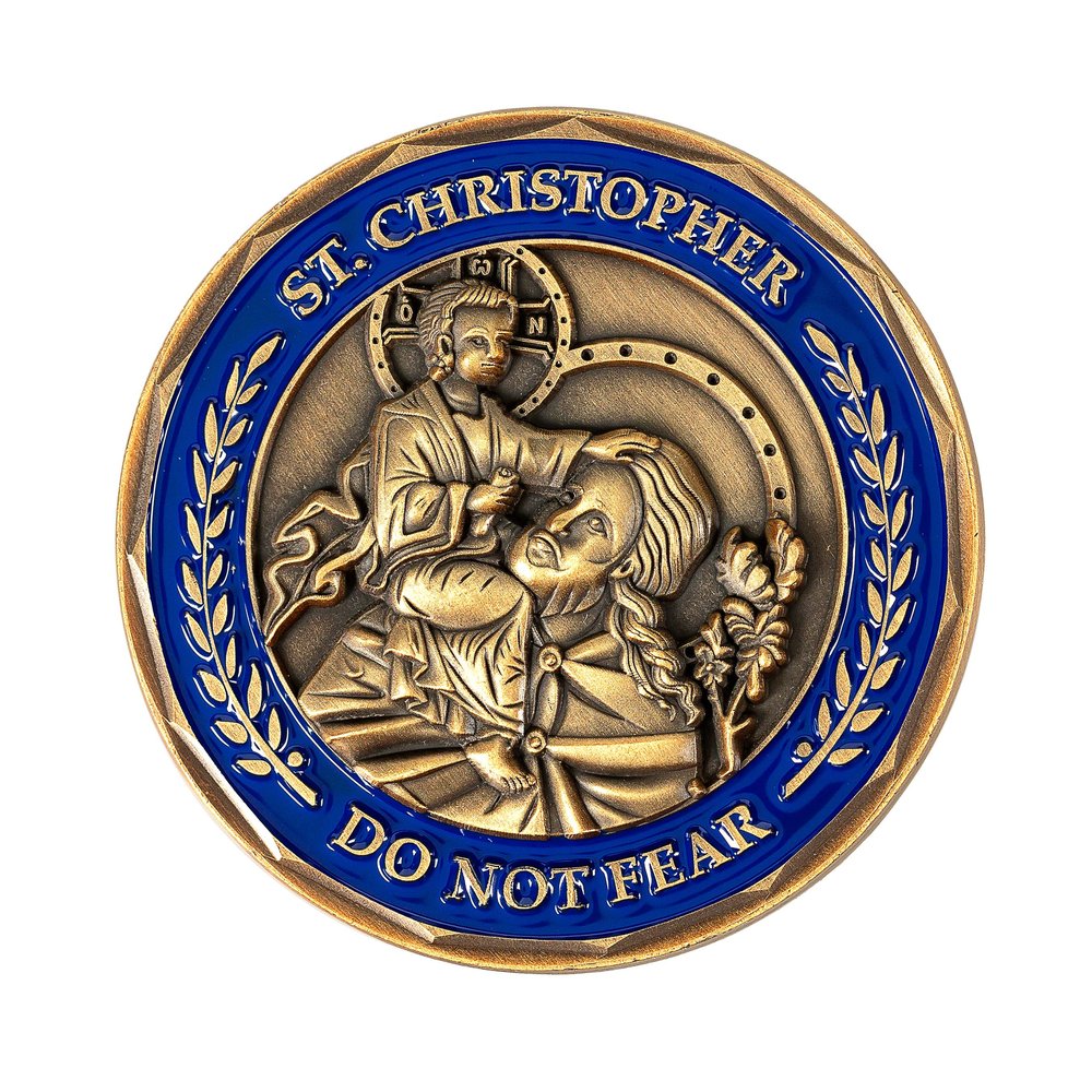 St. Christopher Antique Gold-Plated Pocket Coin