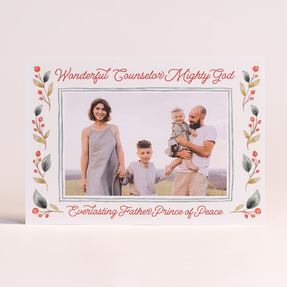 Personalized Wonderful Counselor Mighty God Photo Christmas Cards