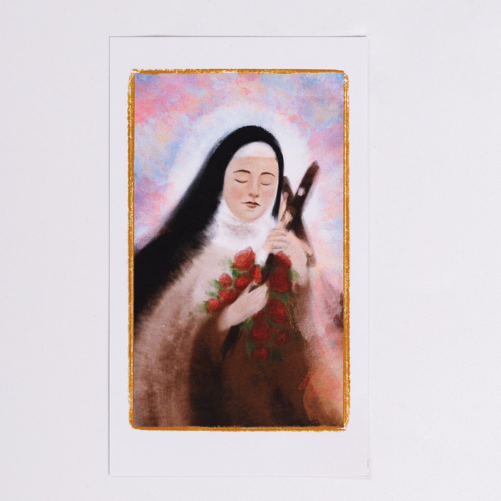 Saint Therese of Lisieux Chaplet Prayer Card