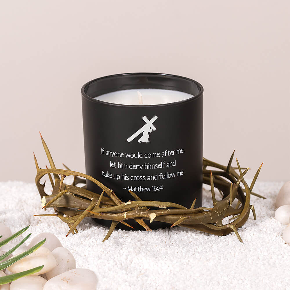 Lenten Follow Me Candle & Crown of Thorns Gift Set