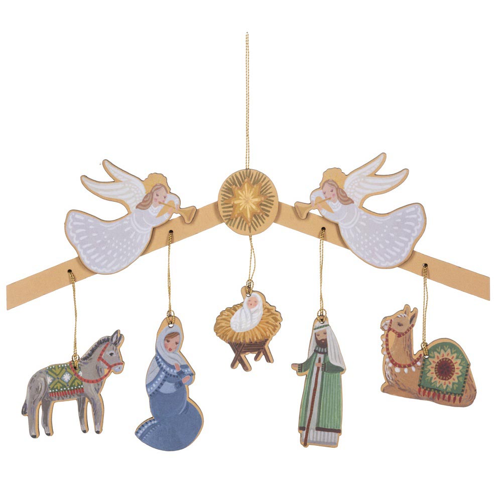 Hanging Nativity Scene Mobile Ornament - 12" x 12"