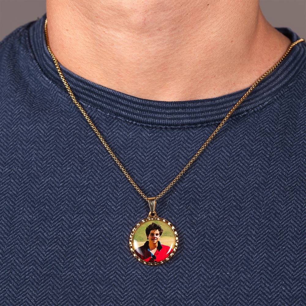 Personalized St. Carlo Acutis Round Picture Pendant Necklace