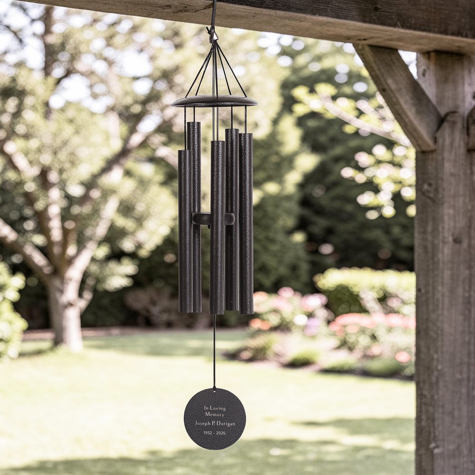 Personalized Memorial Eagle's Wings Wind Chimes - 30"