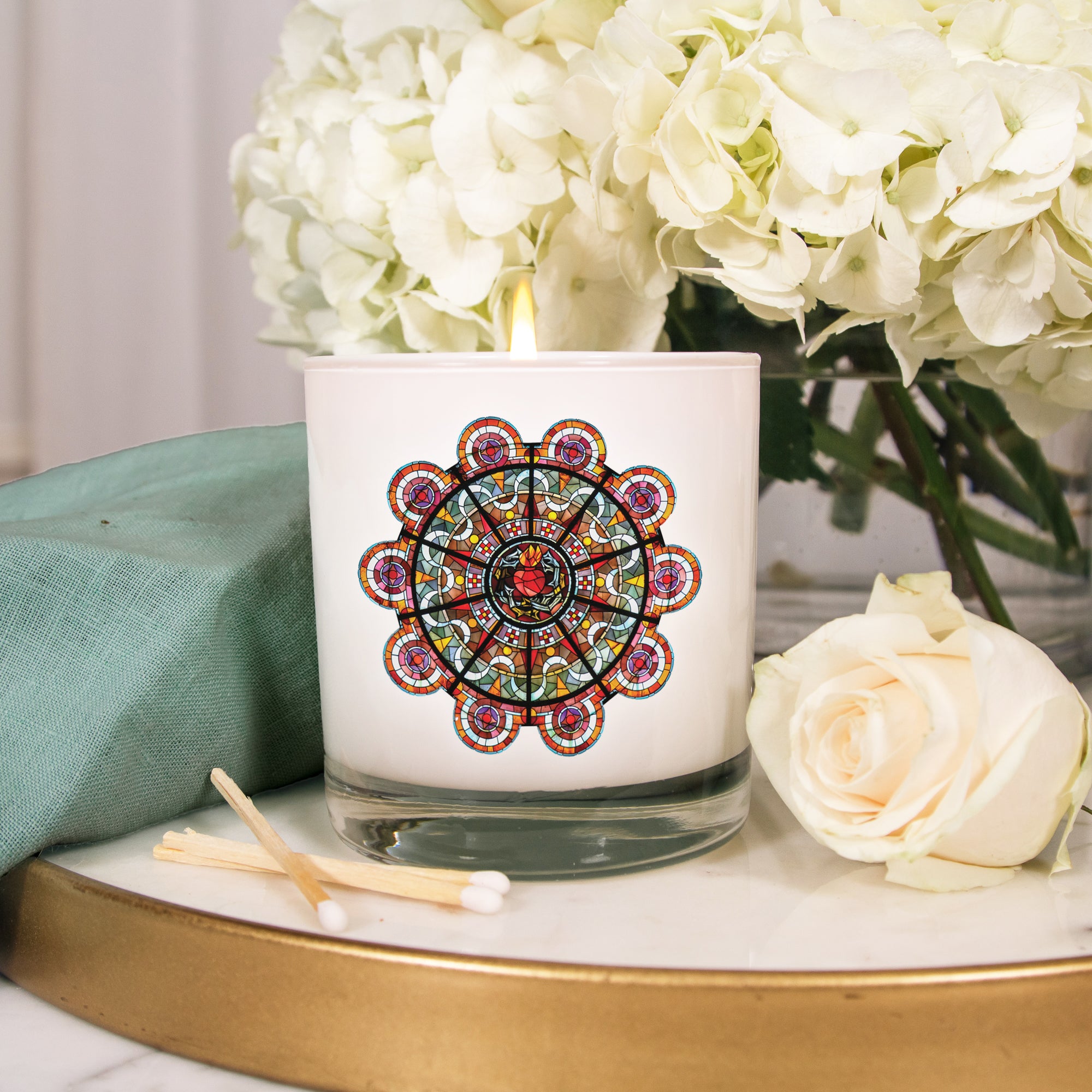 Sacred Heart Montmartre Stained Glass Candle