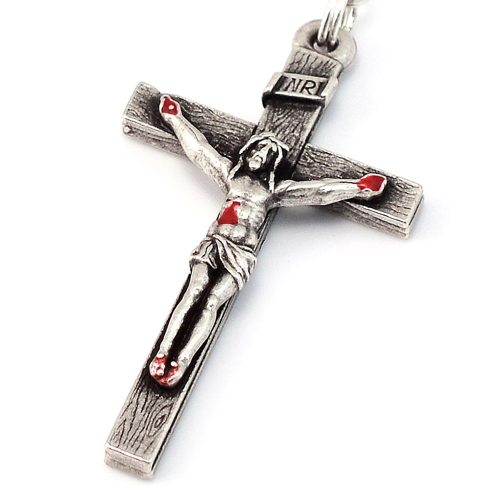 Antique Silver & Wood St. Padre Pio Rosary