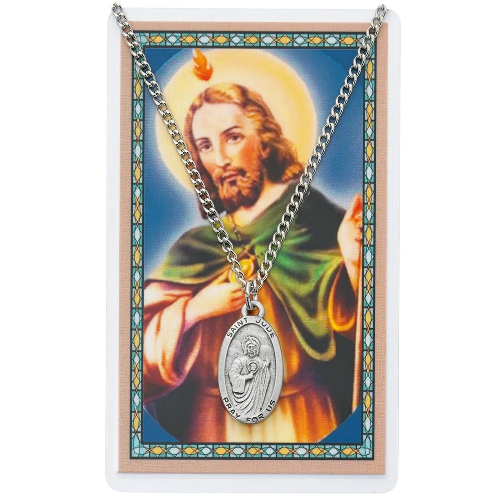 St. Jude Thaddeus Necklace & Prayer Card Set