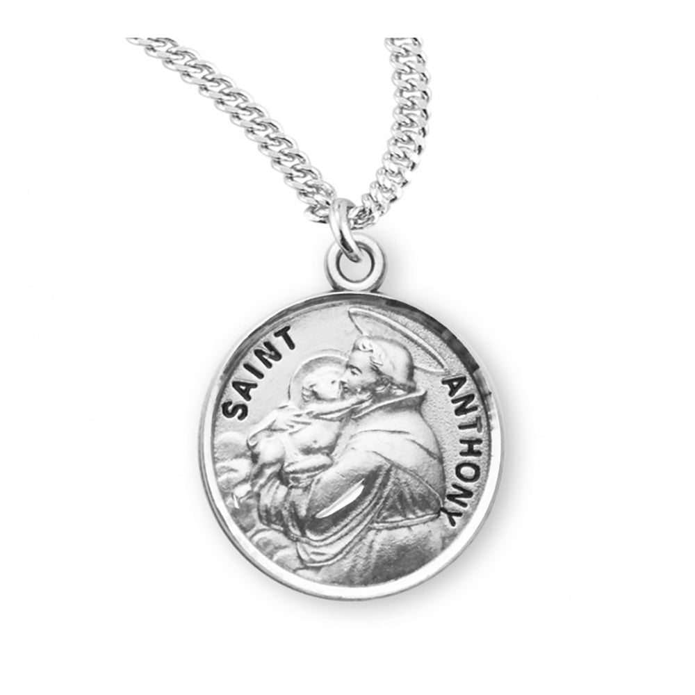 Petite Sterling Round St. Anthony Medal Necklace