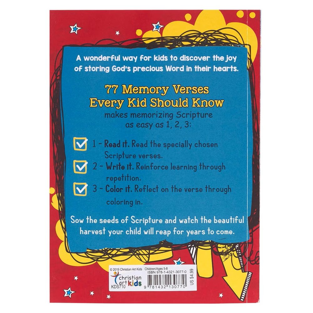 77 Memory Verses Every Kid Should Know - Memorization and Coloring Book