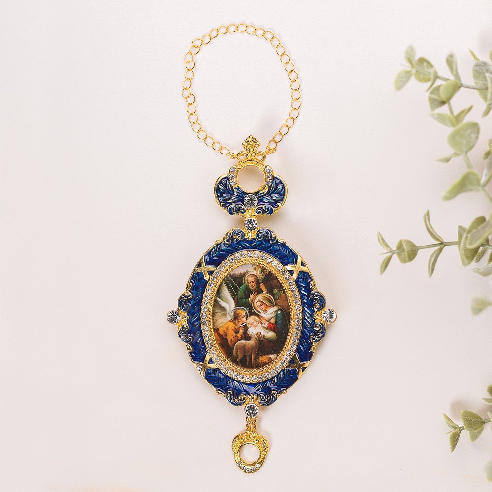 Nativity Enameled Icon Pendant Ornament