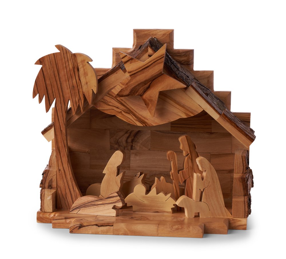 Holy Land One-Piece Nativity Scene Music Box - 6" x 6"