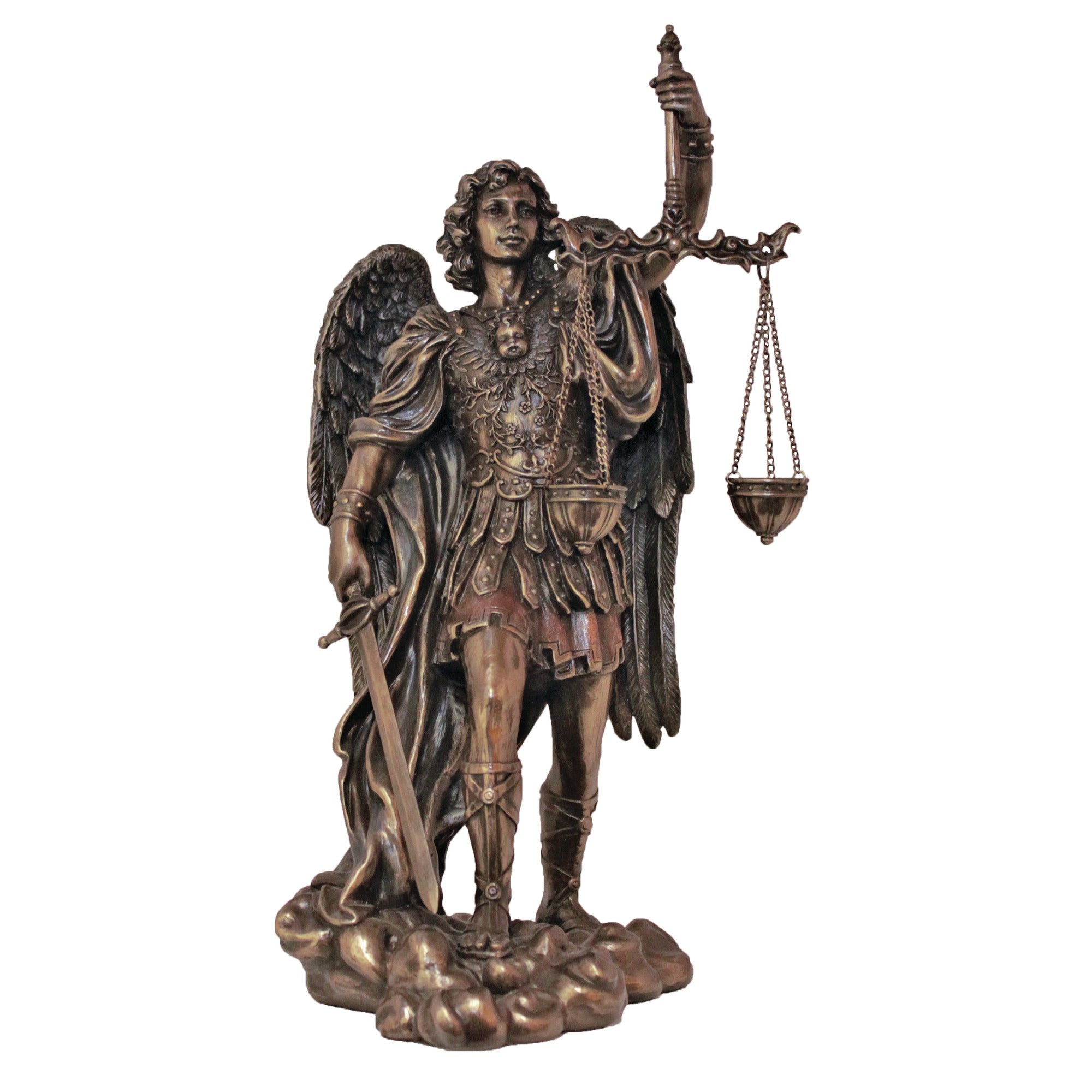 St. Michael With Scales Of Justice Statue 11''