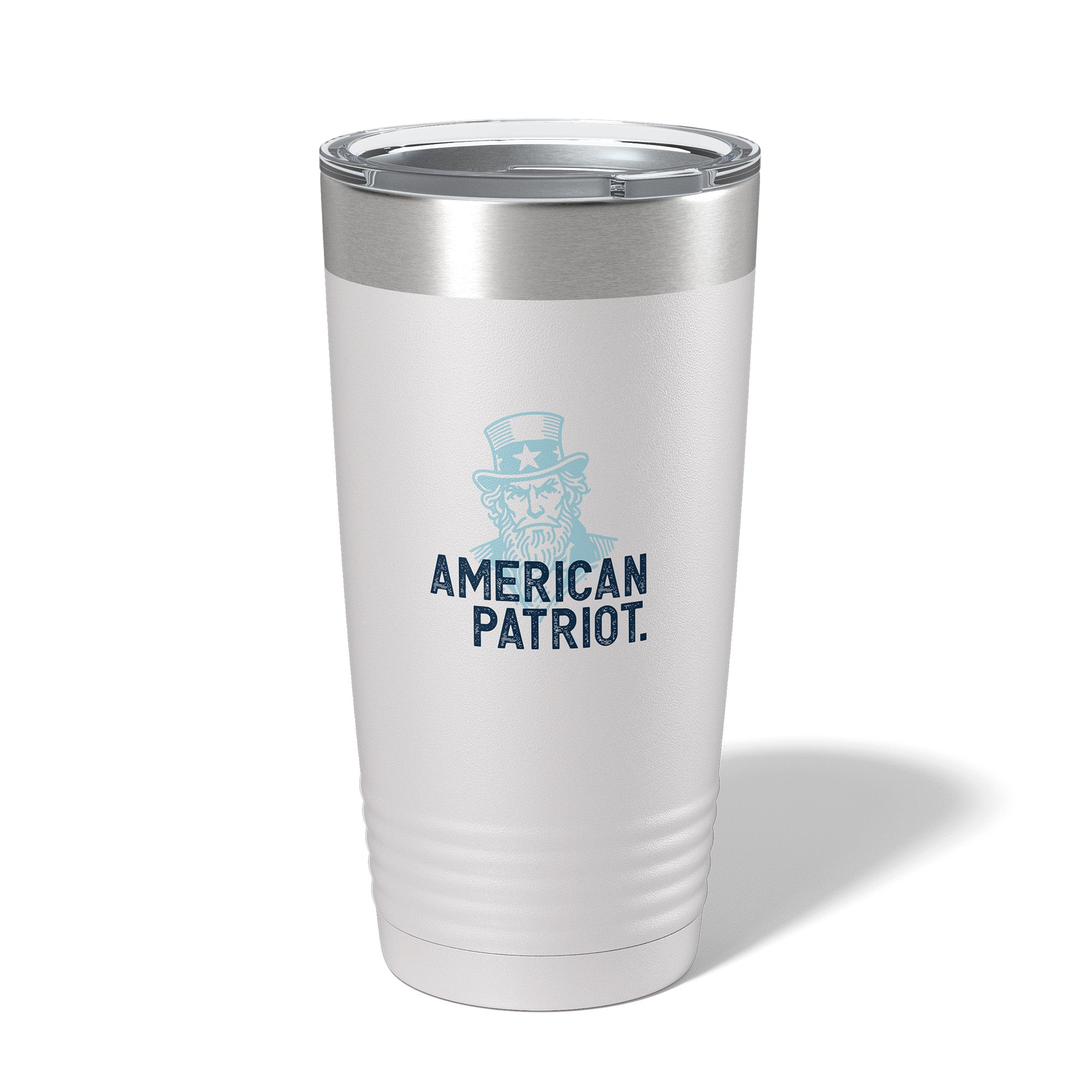 American Patriot White Stainless Steel Tumbler