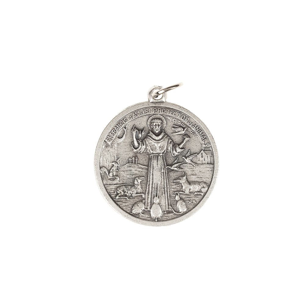Ornate Round St. Francis Pet Medal
