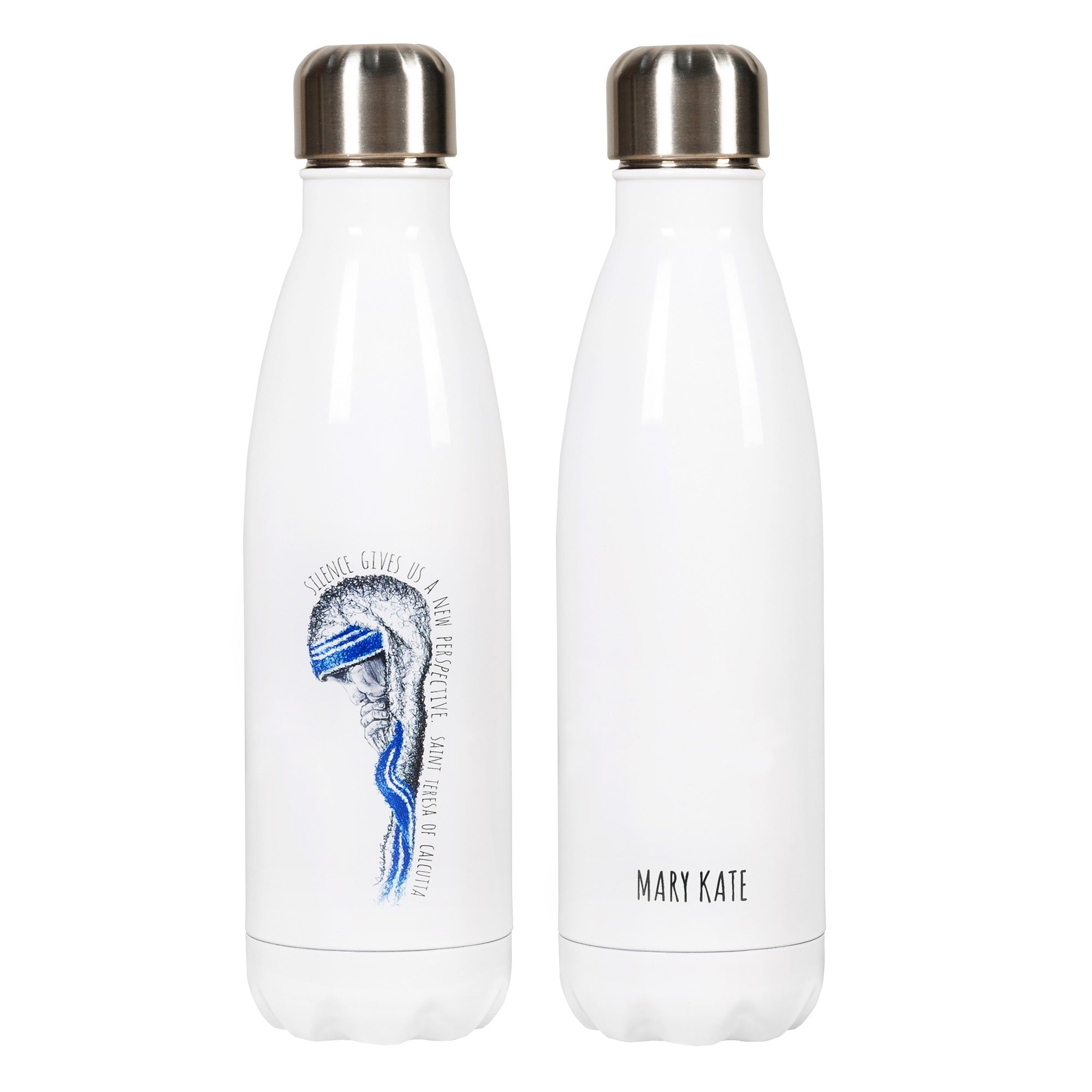Personalized Mother Teresa "Silence" Water Bottle