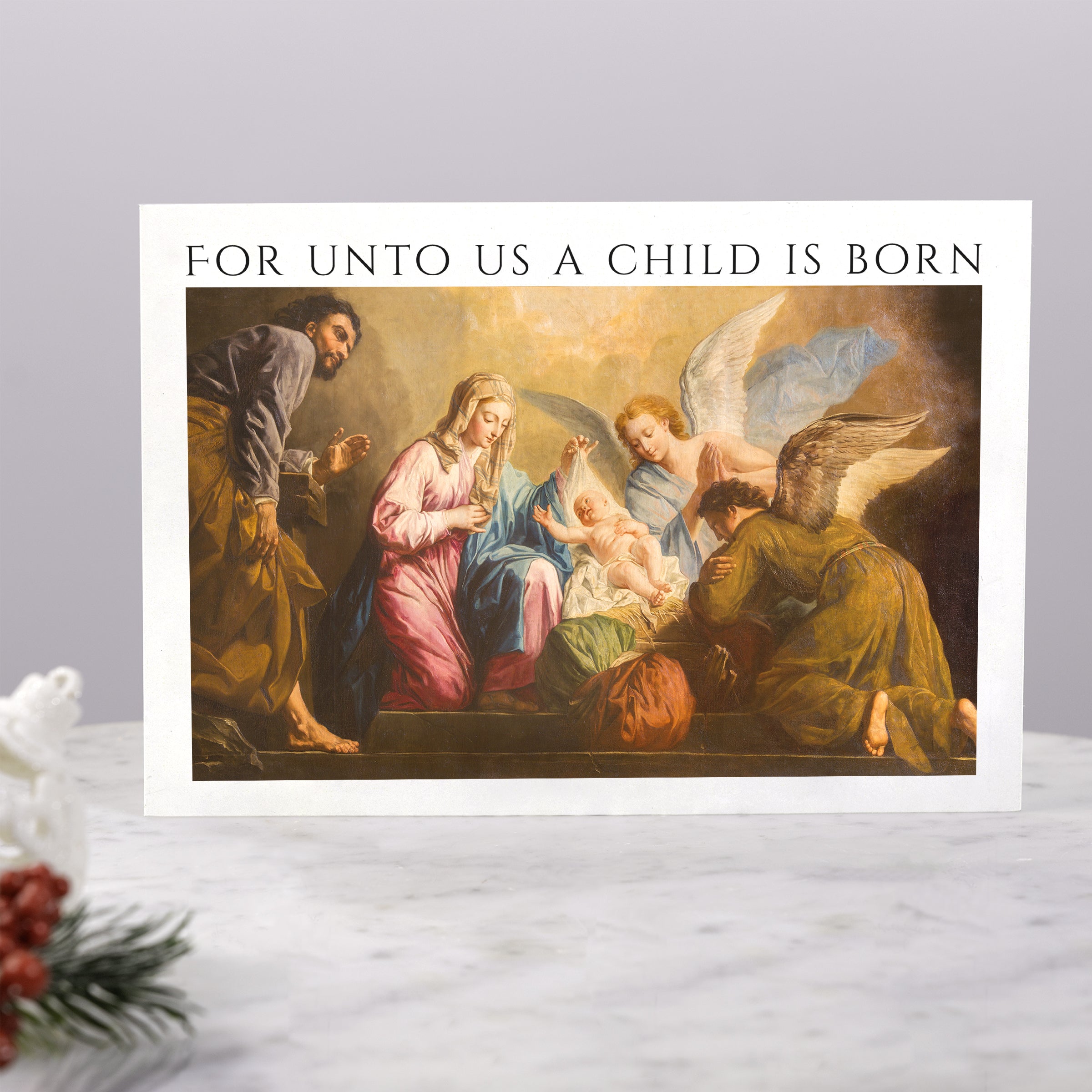 Personalized For Unto Us A Child is Born Photo Christmas Cards