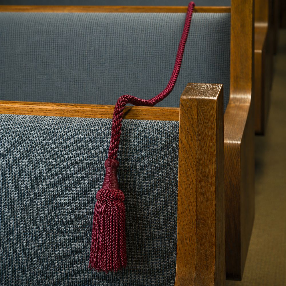 Weighted Burgundy Pew Rope With Tassels - 20'
