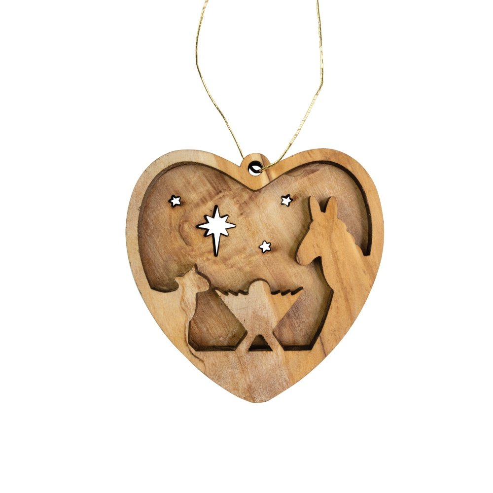 Holy Land Baby Jesus 3-D Olive Wood Ornament