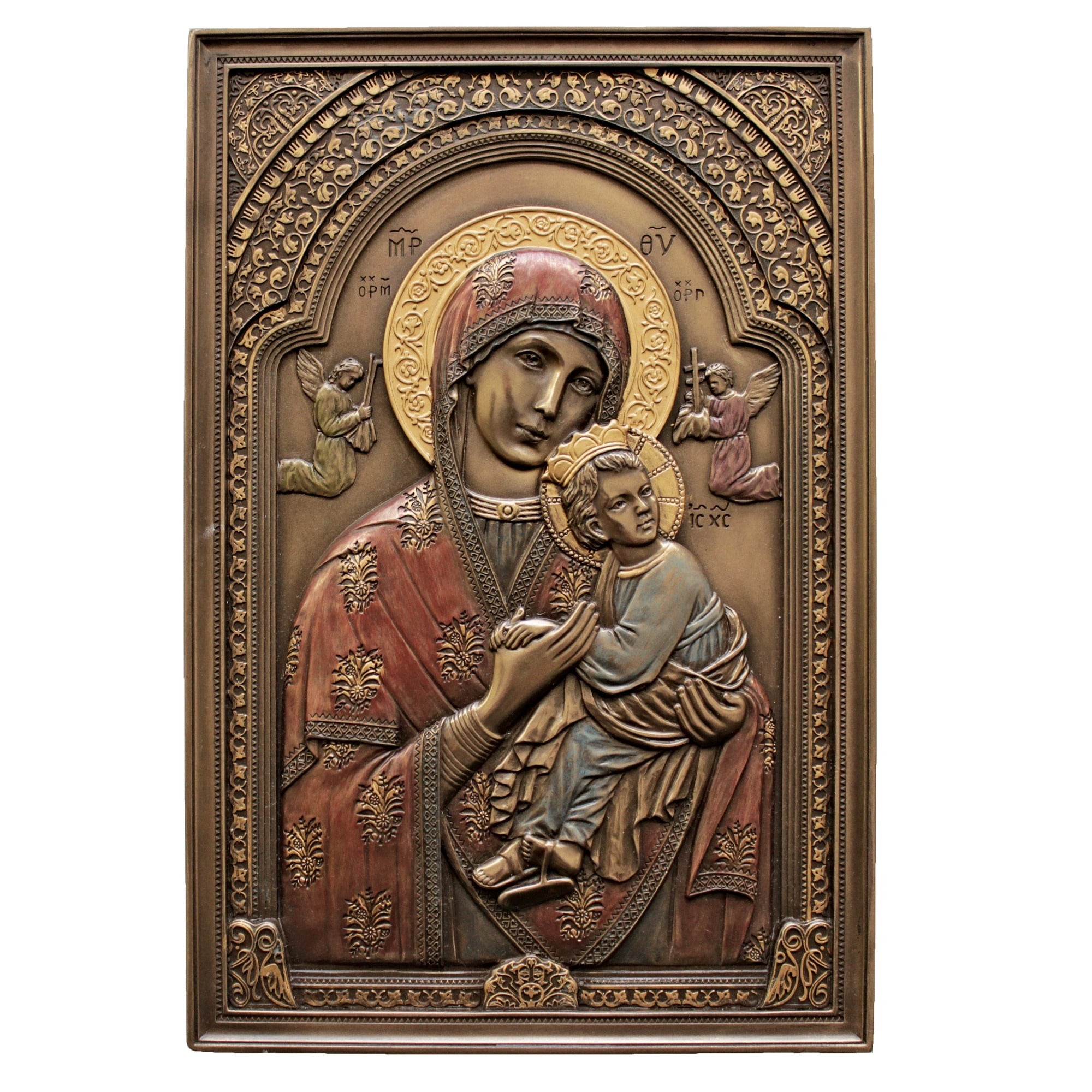 Our Lady of Perpetual Help Plaque, Bronzed 6x9