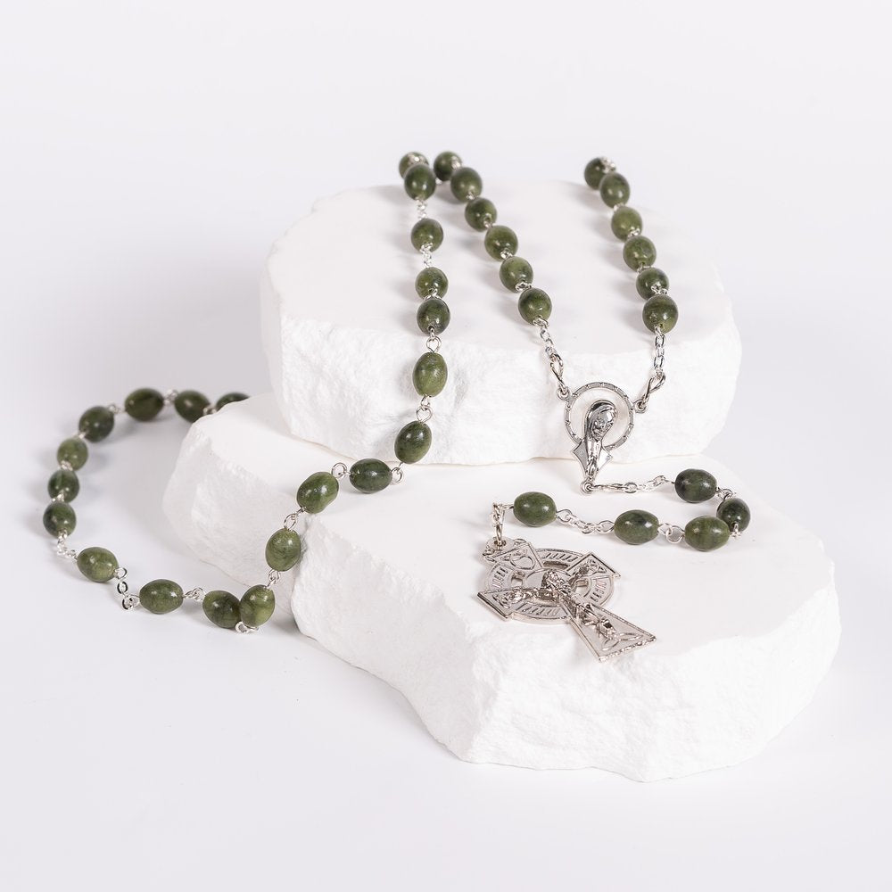 Connemara Marble Oval Bead Rosary