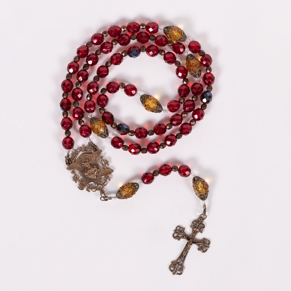 Sacred Heart of Jesus Crystal Rosary - Catholic Company Rosary of the Year 2027