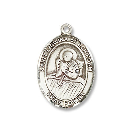 Sterling Silver St. Lidwina of Schiedam Pendant w/ Chain