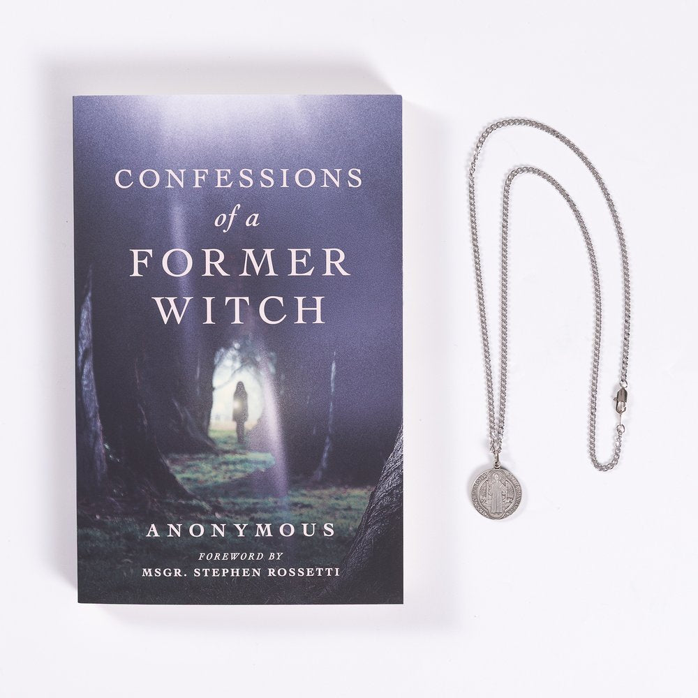 Confessions of a Former Witch & St. Benedict Antiqued Silver Medal Gift Set