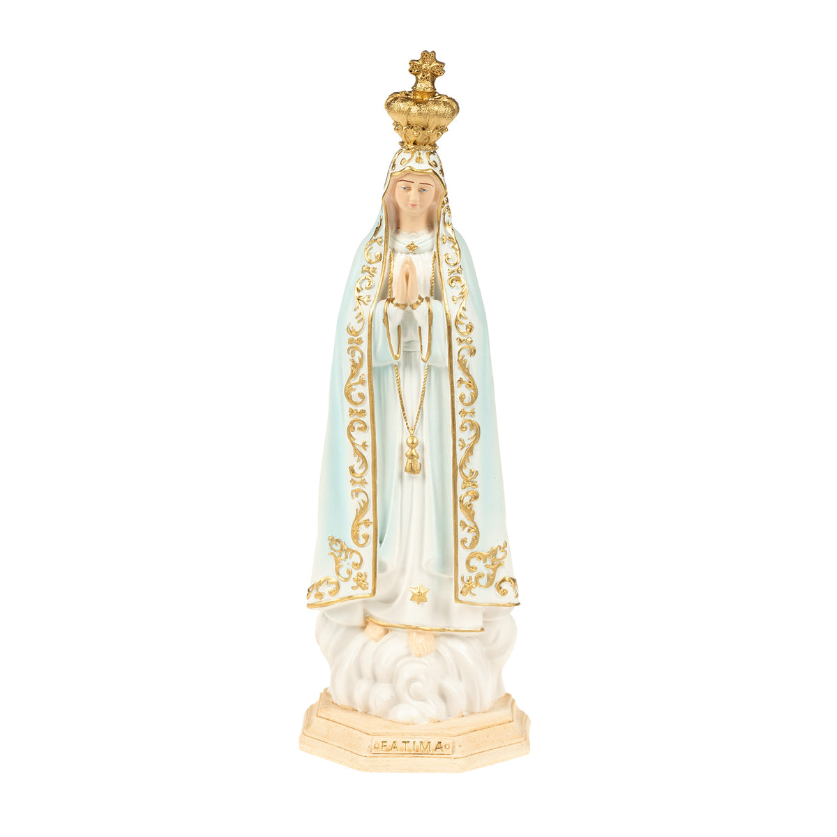 Delicate Our Lady of Fatima Statue - 7.8"