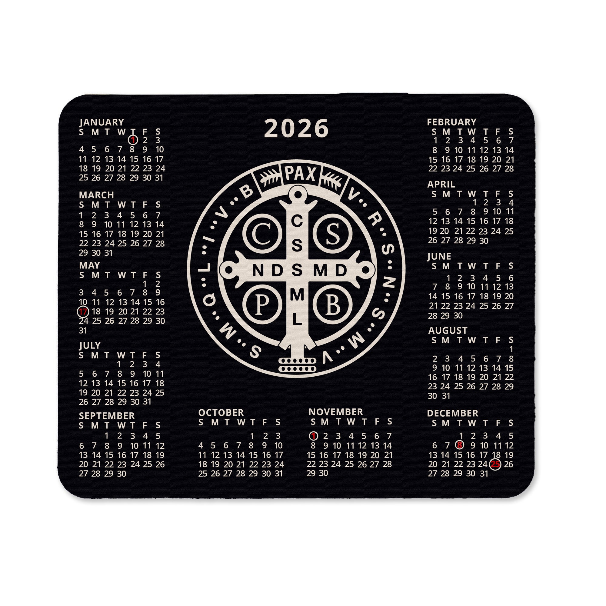 Saint Benedict Medal 2025 Calendar Mousepad