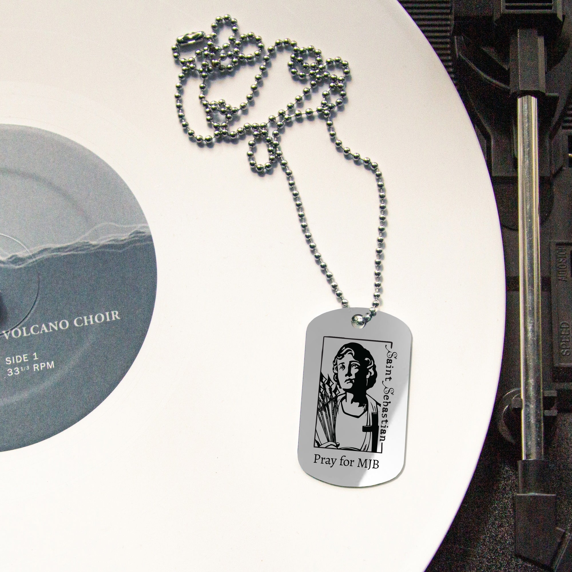 Personalized St. Sebastian Dog Tag Necklace