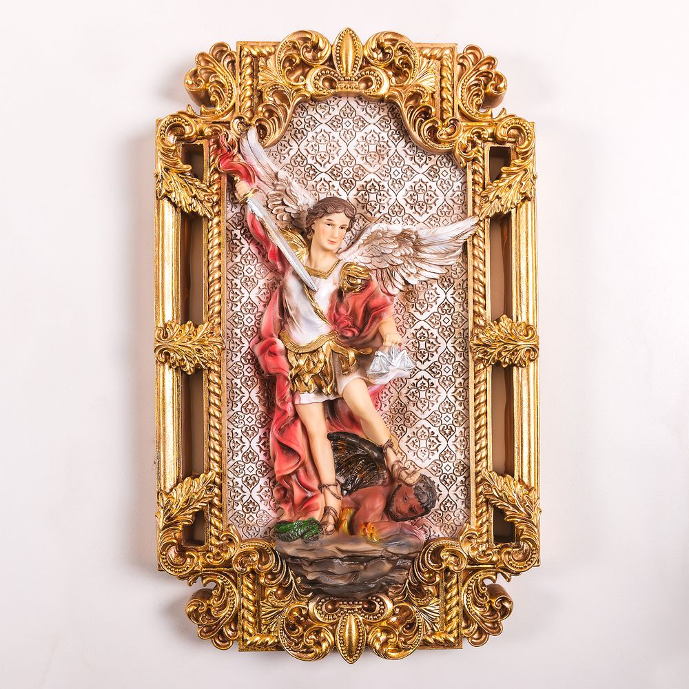 St. Michael Ornate Medallion Wall Plaque