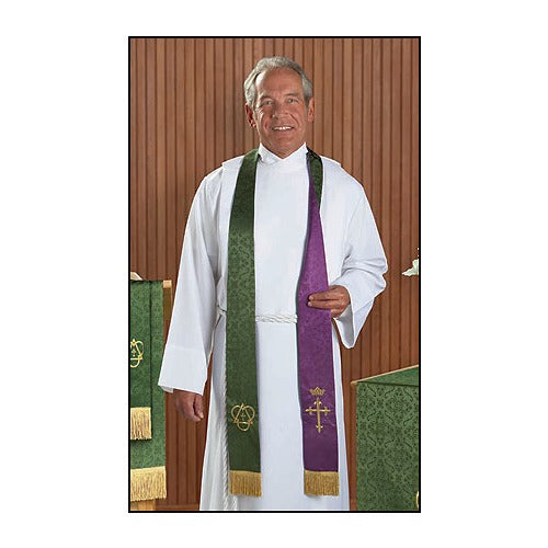 Jacquard Purple/Green Reversible Stole