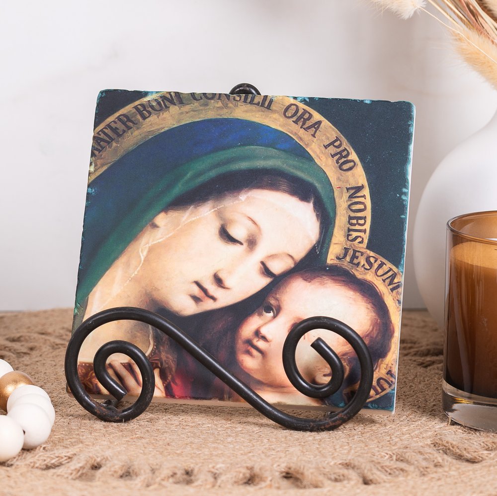 Our Lady of Good Counsel Tumbled Stone Tile - 6" x 6"