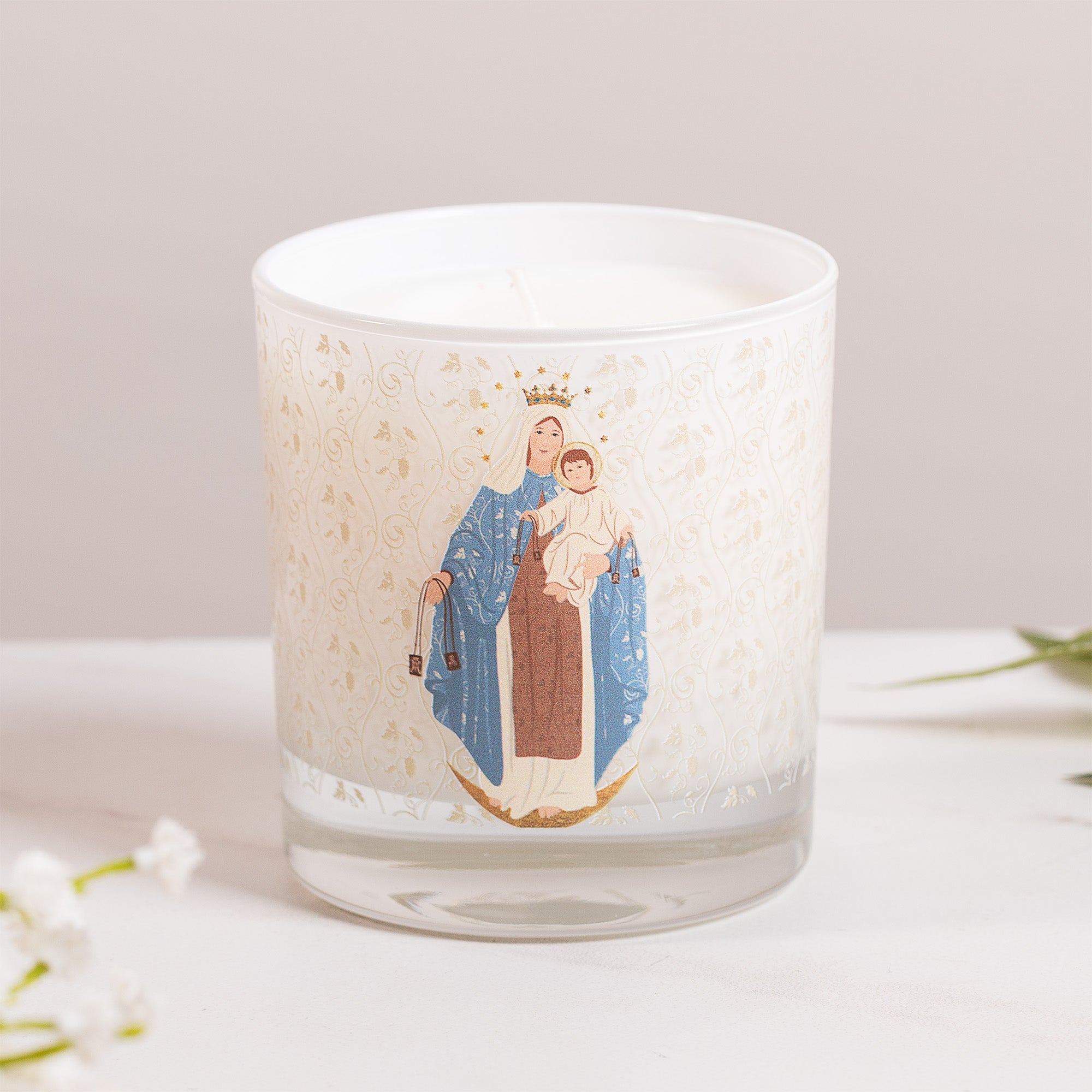 Our Lady of Mt. Carmel Toile Candle