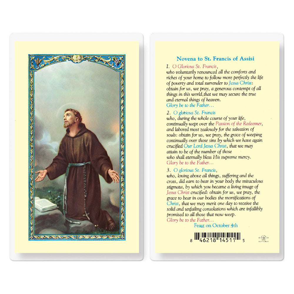 Novena to St. Francis of Assisi - Prayer Card