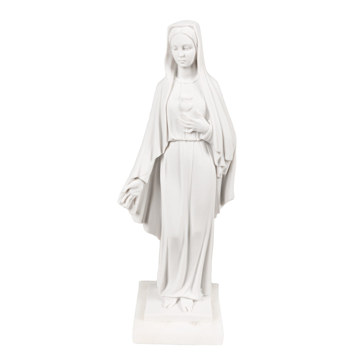 Immaculate Heart of Mary Italian Alabaster Statue - 10"