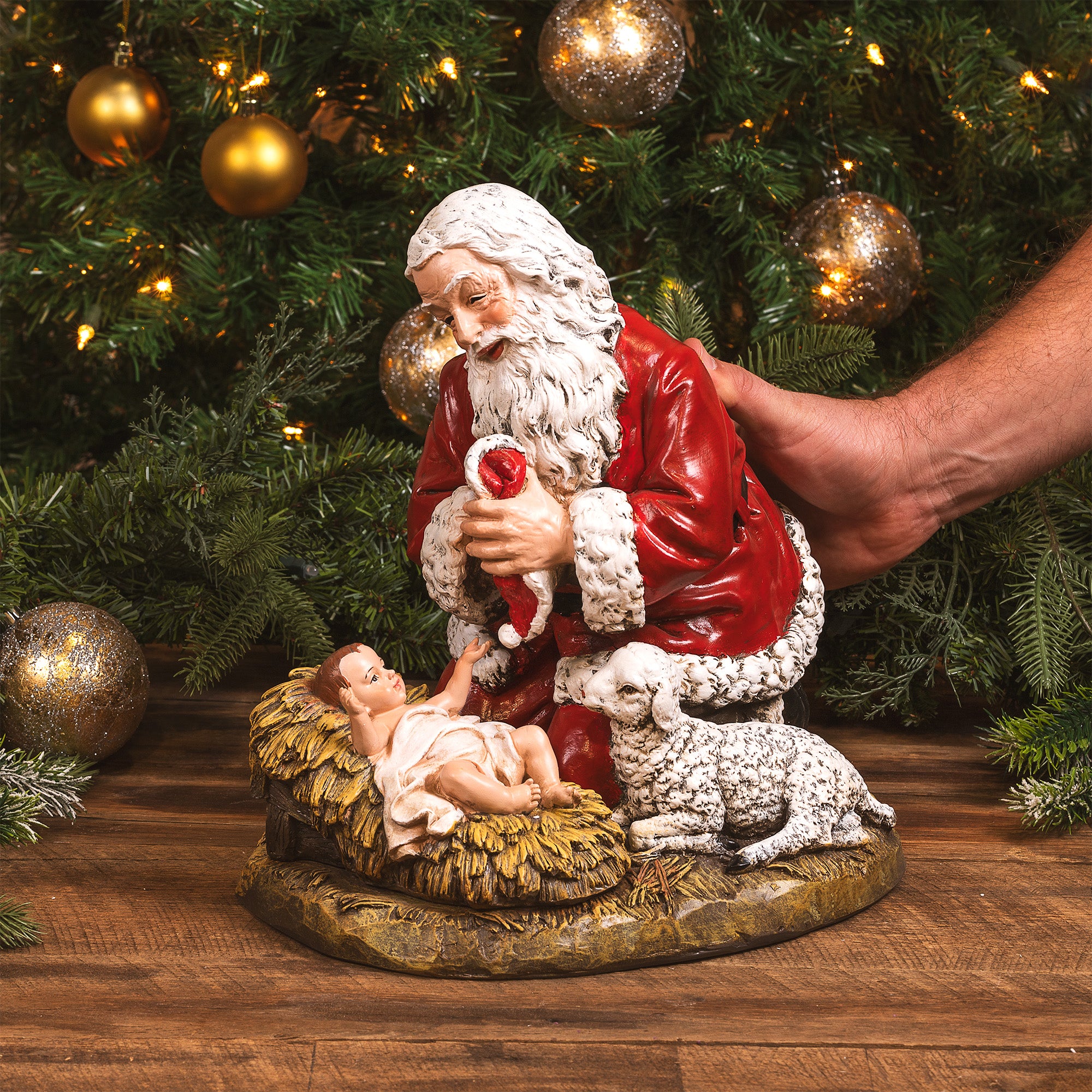 Kneeling Santa Figure 13"