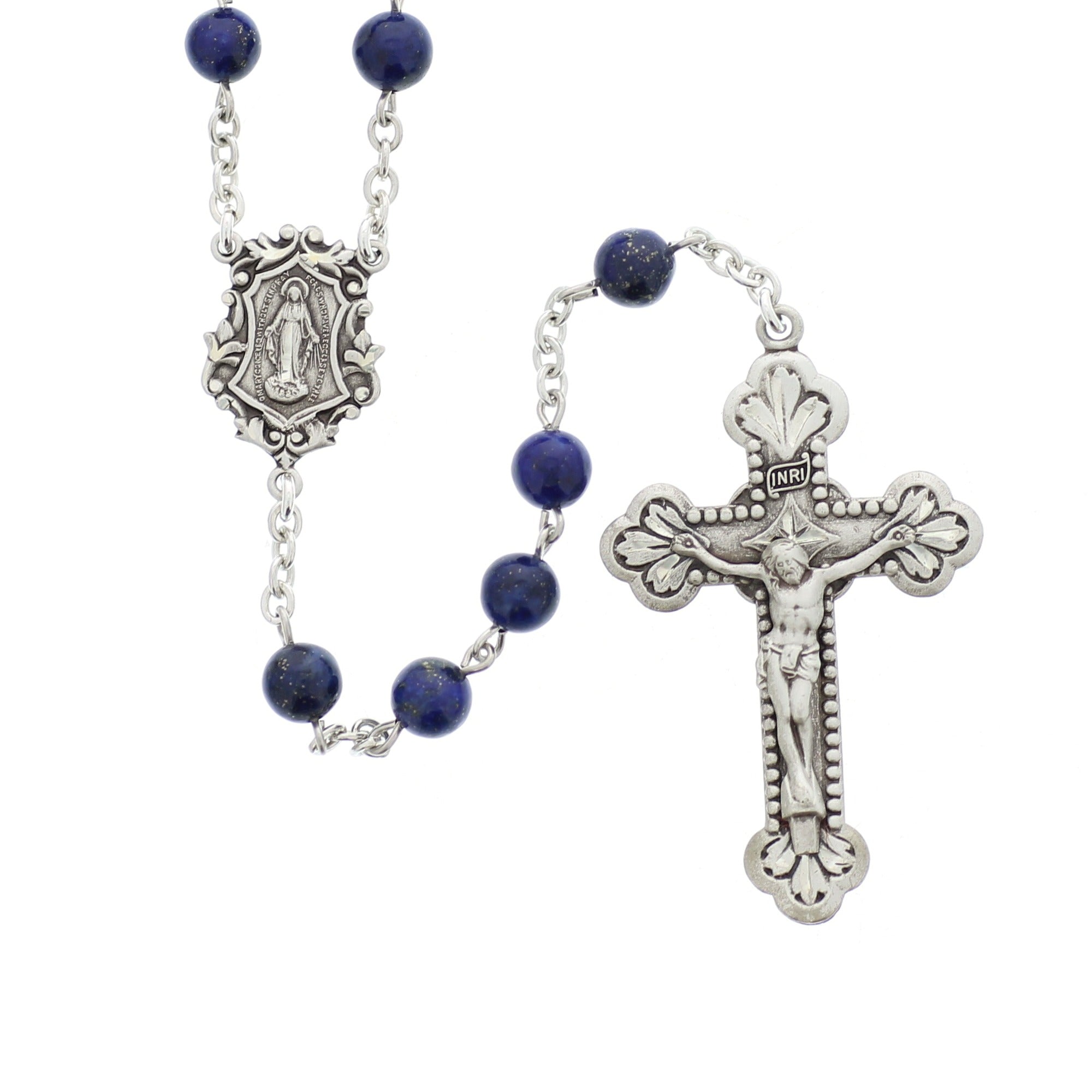 Royal Blue Lapis & Sterling Rosary